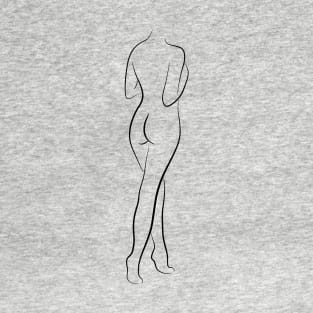 Nude Female Drawing - Slender Sylvia T-Shirt